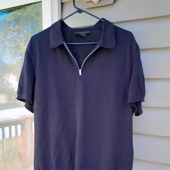 The Mens Store Bloomingdale's Mens XL Navy Polo Shirt Half Zipper - Picture 4 of 6